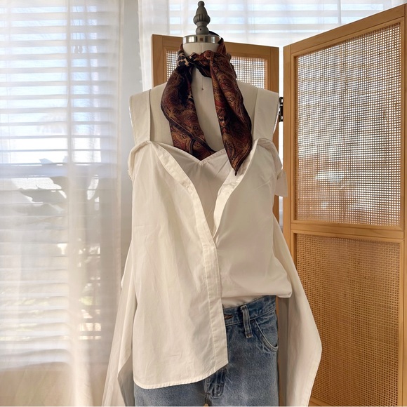 DEREK LAM cotton poplin modern structural blouse - Picture 4 of 6